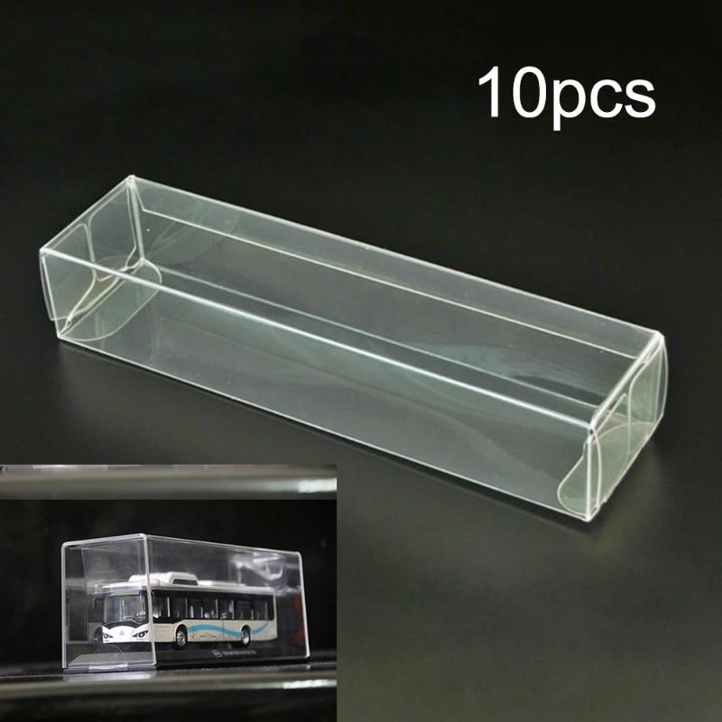 

10 Pcs/Set PVC Clear Toy Car Model 1/64 Dust Proof Display Protection Box Storage Box Gift for kids children