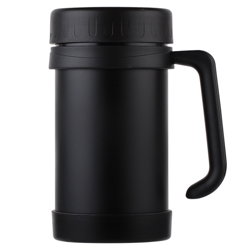 

500Ml/17Oz Thermo Mug Stainless Steel Vacuum Flasks With Handle Thermo Cup Office Thermoses For Insulated Cup Black