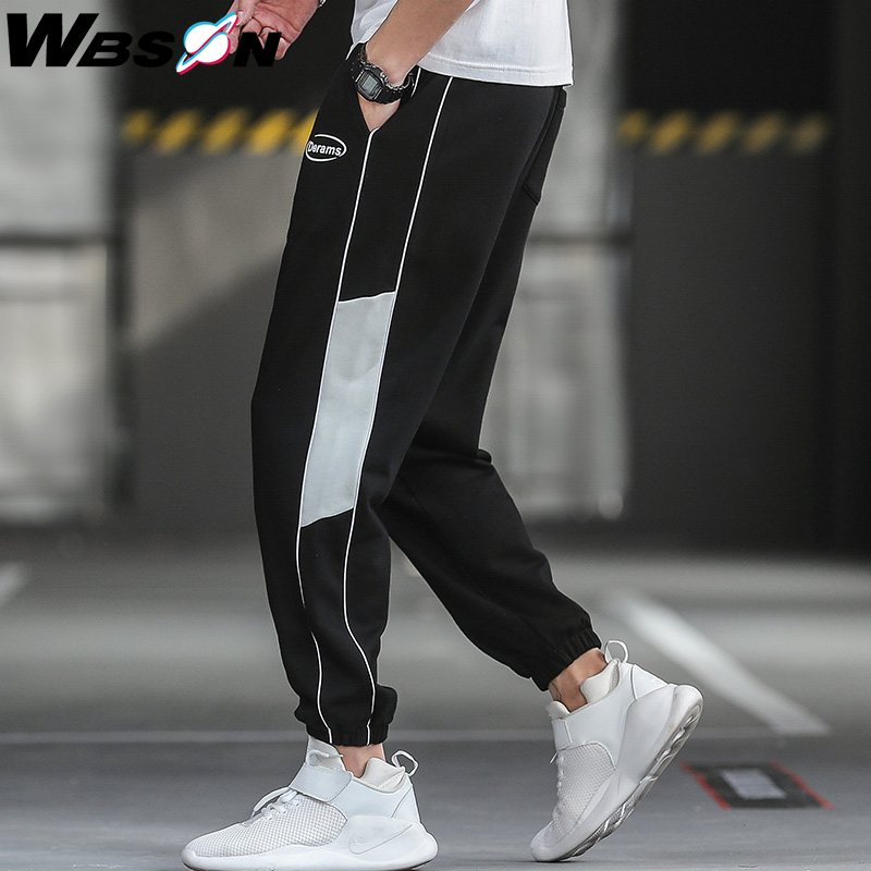

Wbson 2020 Fashion Brand Harem Pants Mens Casual Jogger Streetwear Hip Hop Streetwear Trousers Male Men's Sport Pants ZX0505, Black zx0505