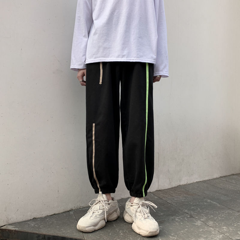 

Sweatpants Men's Fashion Solid Color Casual Pants Men Streetwear Wild Hip-hop Loose Straight Trousers Mens Joggers Track Pants, Black