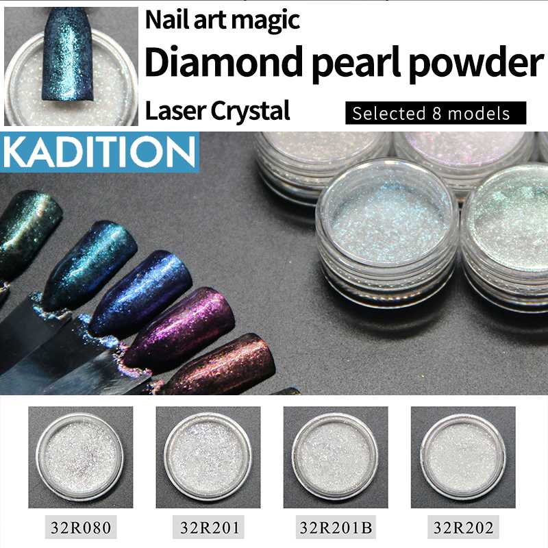 

KADITION 1 Box Nail Mirror Glitter Powder Dust Gold Champagne Silver Gold Rose Metal Metallic Effect Nail Art Dust Decoration