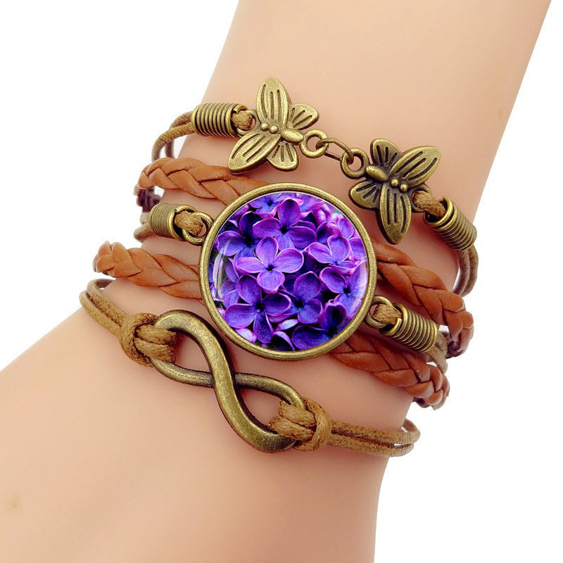 

Style Violet Aestheticism Petal Time Weave Bracelet Butterfly Ornaments
