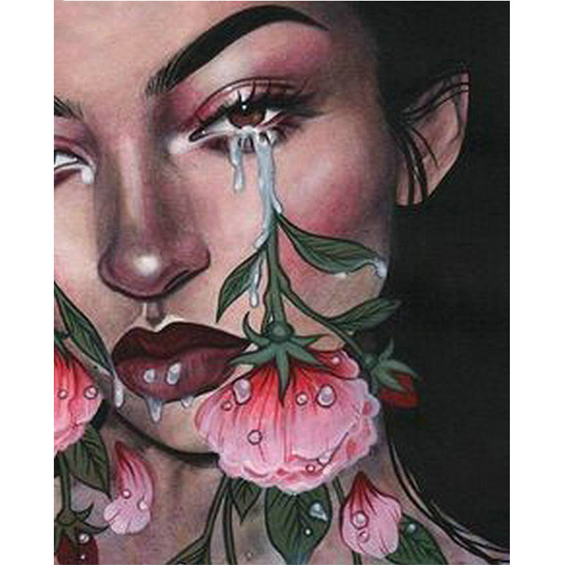 

5D DIY diamond embroidery beauty tears rose diamond painting cross stitch rhinestone mosaic decoration gift