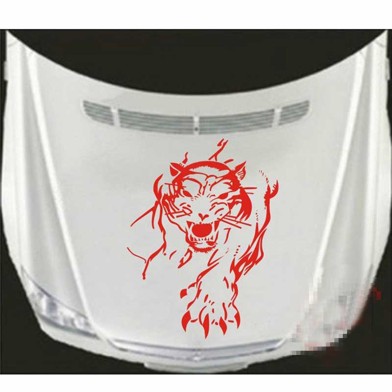 

1PCS Car Body Stickers Whole Posted Personalized Tiger Machine Cover Paste Hood Cover, Blue