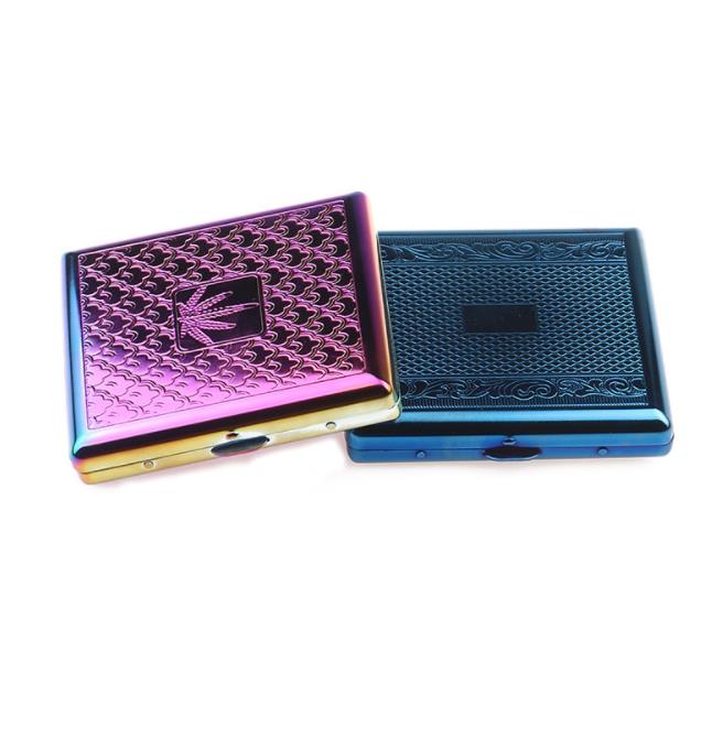 

91 mm stainless iron cigarette packs with 20 embossed carvings for men portable