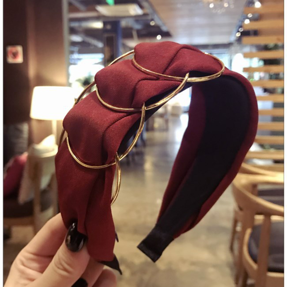 

Women New Design Patchwork Stripe Cross Knot Hairband Headwear Korean Girls Hair Bow Headband Hair Accessories