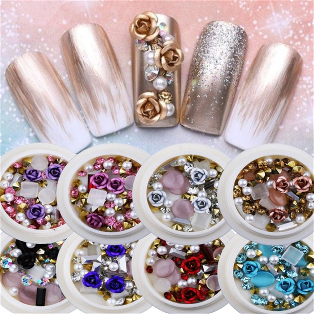 

3D Nail Rhinestones Rose Jewelry Diverse DIY Gems Charming Mix Crystal Nail Art Decorations Gel Glitter Charms Accessories