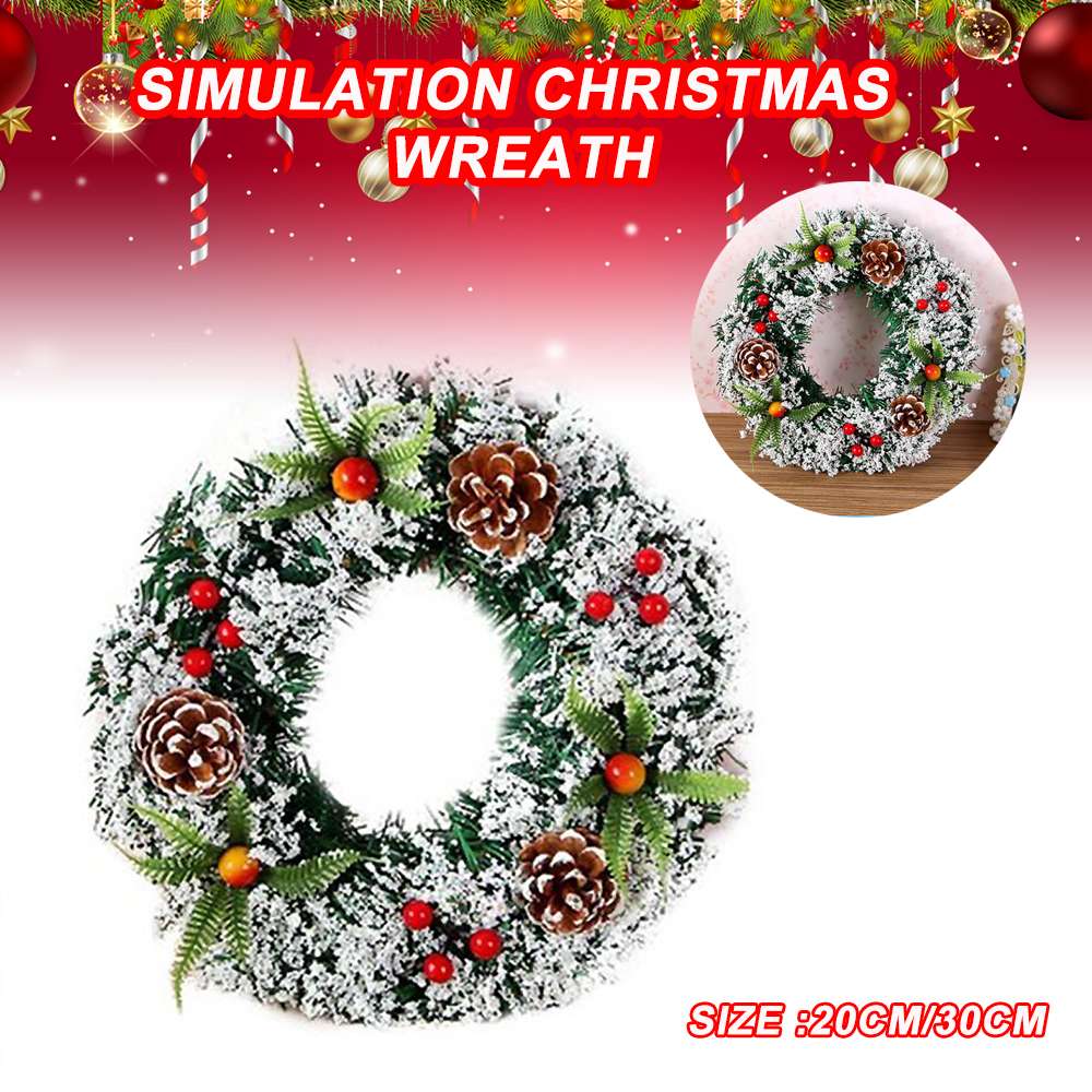 

Christmas Wreath Round Handcrafted New Year Elegant Holiday Wreath Pine Door Wall Garland Decoration 20/30cm 3, Multi