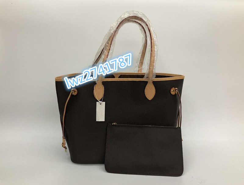 

Serial number inside high quality Genuine Leather Tote Shoulder Bag Shopping Bag Handbag with Clutch Bag Purse with dustbag, Brown flower:pink