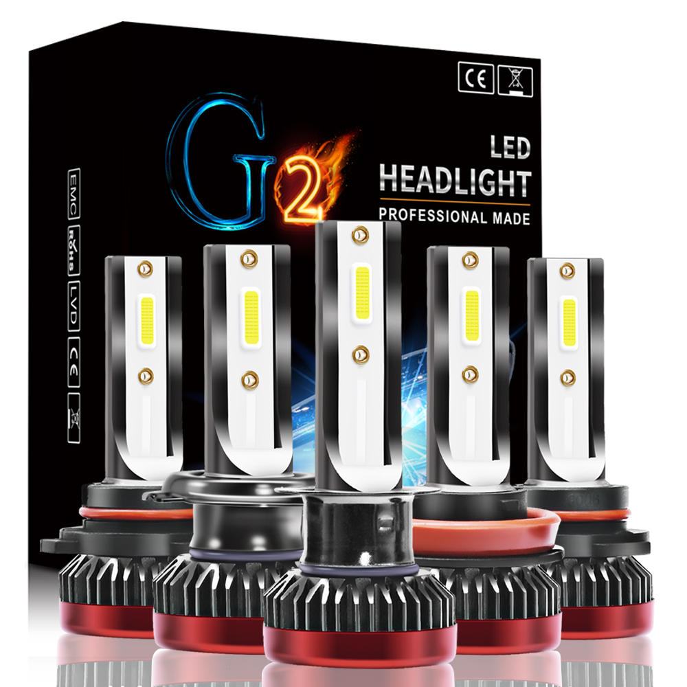 

G2 LED Car Headlights Bulb 80W 10000LM Fog Lamp H1 H4 H7 H8 9005 9006 9012 9-32V 6000K - H7