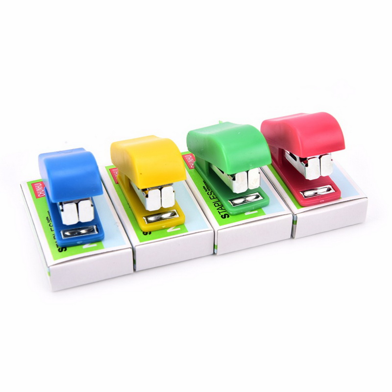 

Free Shipping Super Kawaii Mini Small Stapler Useful Mini Stapler Staples Set Office Binding Stationery
