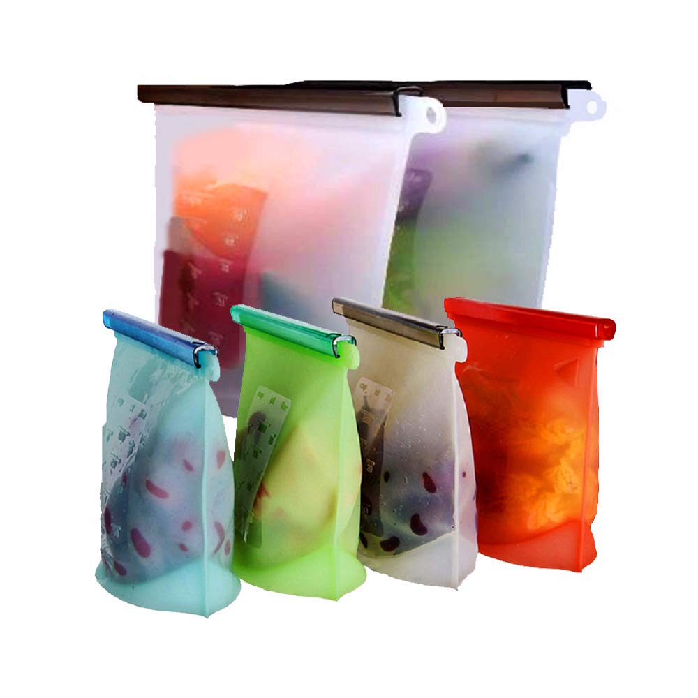 

Reusable Silicone Food Storage Bags Airtight Seal Goods Preservation holder Grade Versatile Container