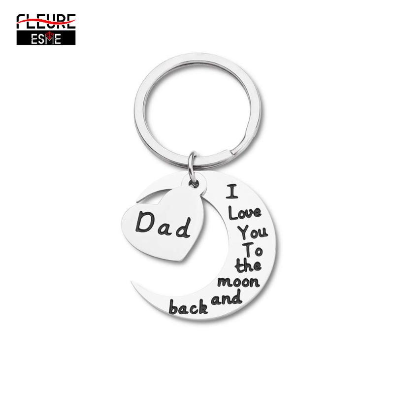 Son, Grandad I love you to the Moon and Back keyring with Dad Daddy,Step Dad
