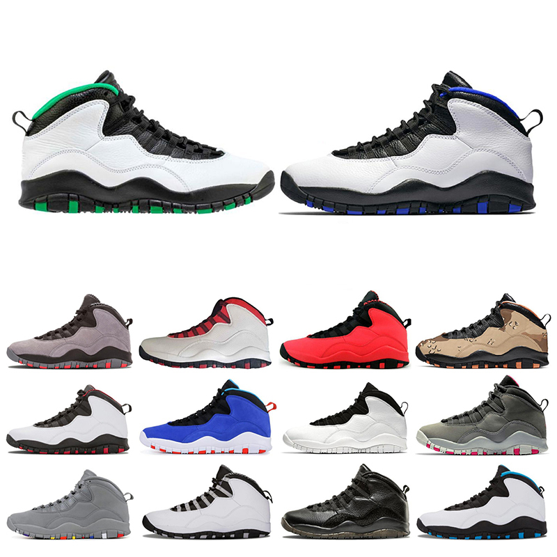 Hot 10 10s Mens Basketball Shoes seattle Orlando Dark Smoke Grey Tinker Cement GS Fusion Red Men Sports Sneakers Size 7-13