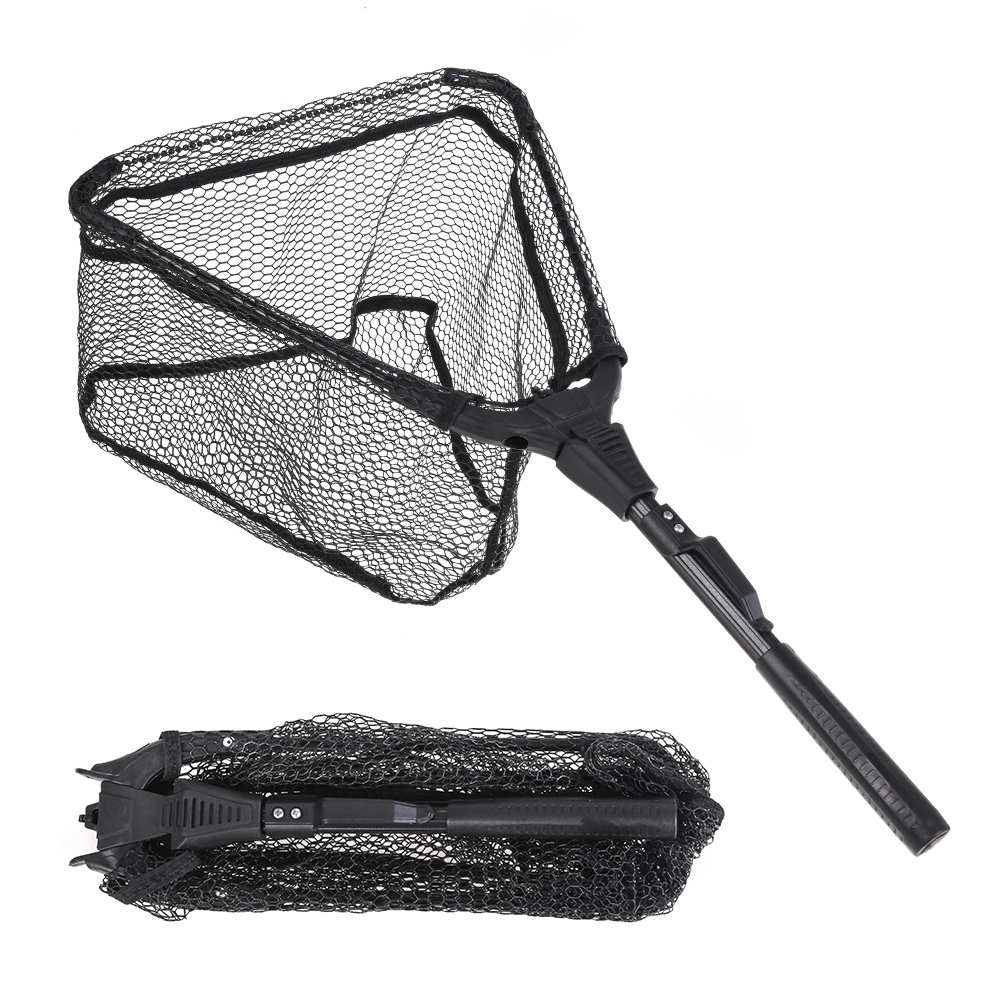 

Folding Fish Landing Net Portable Collapsible Triangular Fishing Aluminum alloy Nylon Rubber