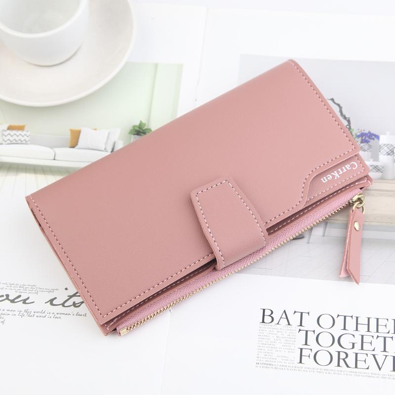

Wallet for Women, Zipper Handbag Tri-fold PU Leather Clutch Purse with Multiple Card Slots and Banknotes Compartments for Girls