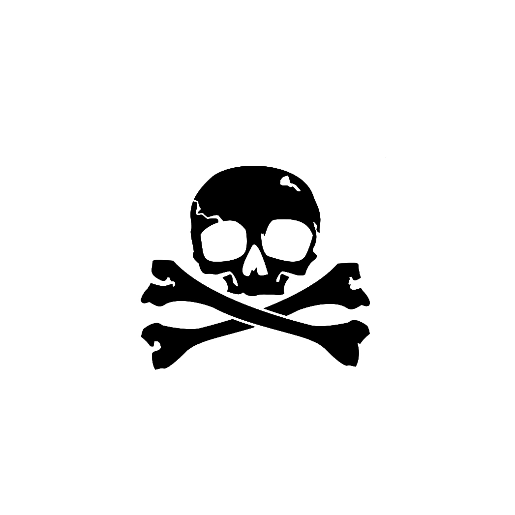 

Pirate Jolly Roger Skull Sticker Car Truck Window- 6" Wide White Color Handsome And Cool Stickers