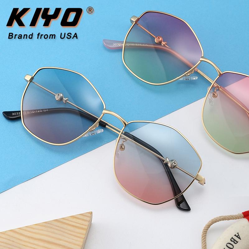 Kiyo Brand 2020 New Kids Polygonal Polarized Sunglasses Metal Fashion Sun Glasses High Quality Uv400 Driving Eyewear 3032 eWvYC