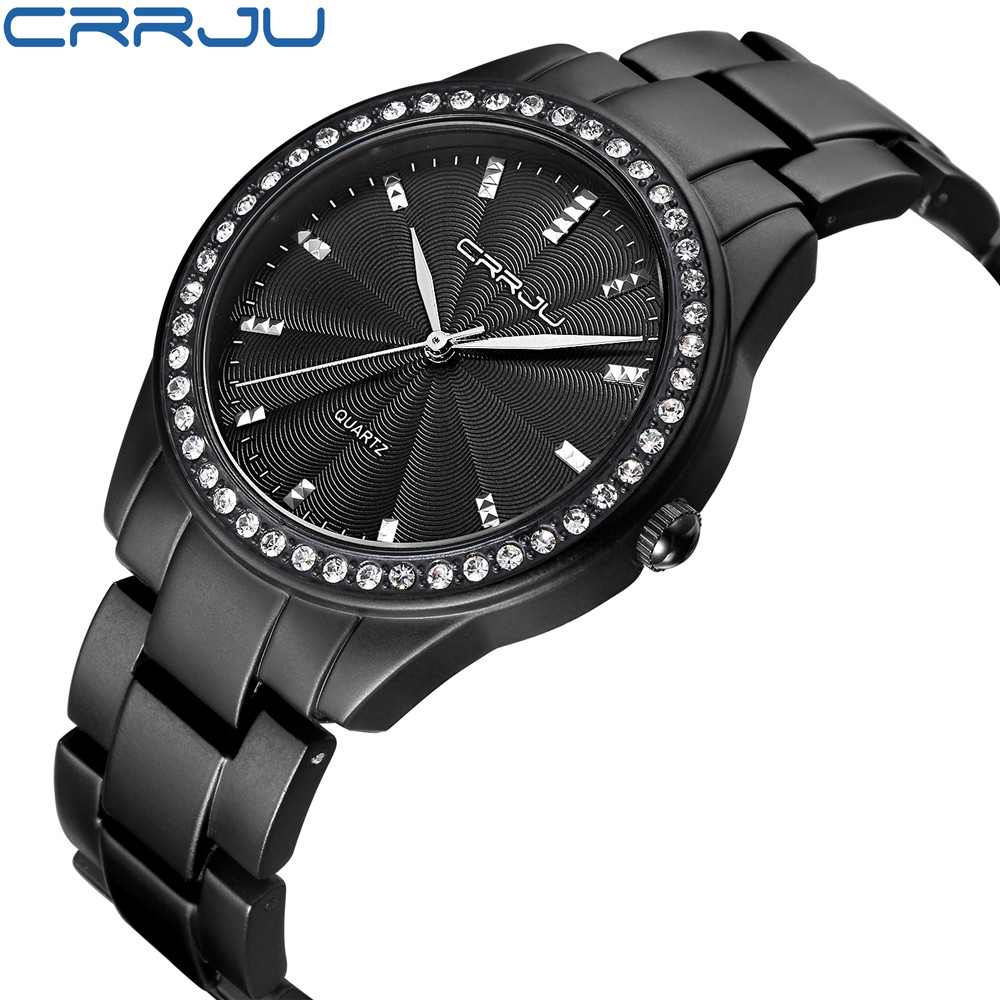 

2017 CRRJU Top Brand Women Dress Quartz Wrist Watches Ladies Famous Luxury Brand quartz-watch Relogio Feminino Montre Femme, Slivery;brown