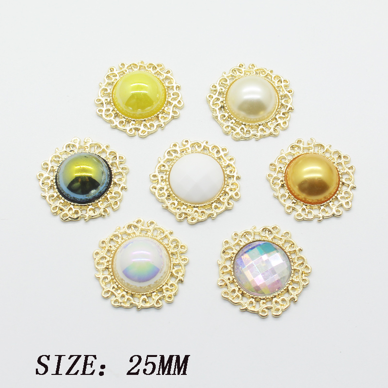 

Exquisite alloy crystal 10pcs Decorative Material Accessories Rhinestone Pearl Wedding Festival Craft Creative Production Button