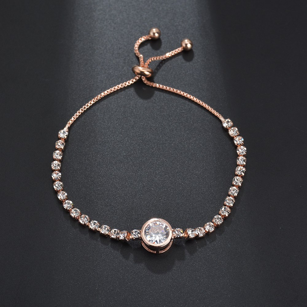 Nouveaux Bracelets De Tennis En Zircone Cubique Bracelets Réglables Pulseras Mujer Bracelet À Breloques Pour Femmes Bijoux De Mariage De Mariée