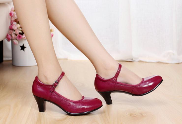 

2020 Women's shoes in Spring and Autumn with New style fashion High heel Coarse heel round head@ZX133, Black