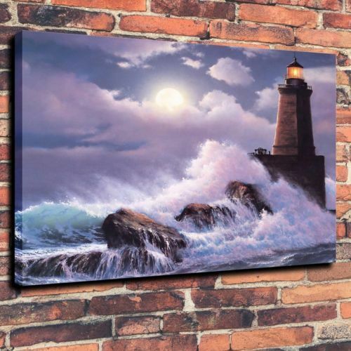 

Sea Lighthouse Waves Home Decor Handcrafts /HD Print Oil Painting On Canvas Wall Art Canvas Pictures 191103