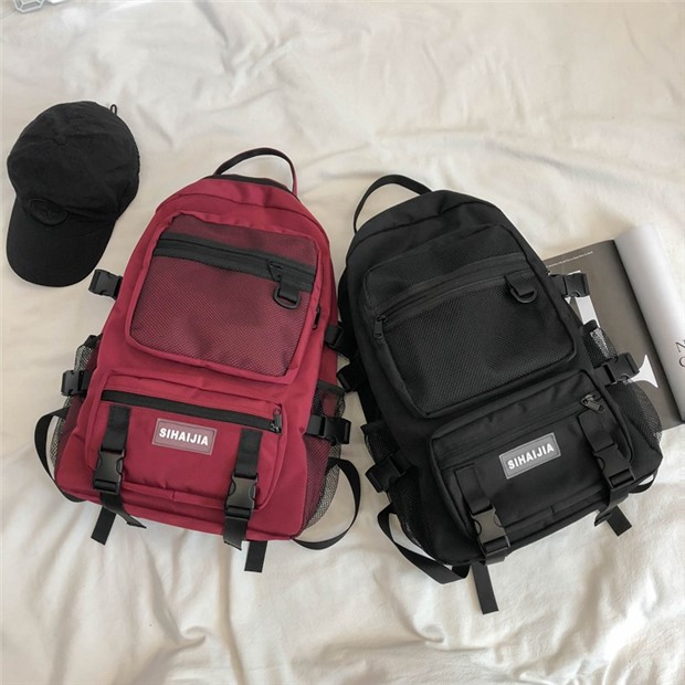 notebook back pack fashion Backpack female 2020 new student bag black couple large capacity Oxford cloth backpack designer