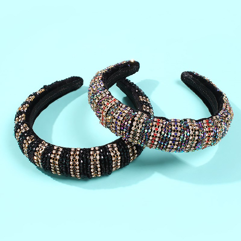 

fashion exaggerated crystal color sponge hair hoop rhinestone Hairband ladies prom street photo hair accessories Jewelry