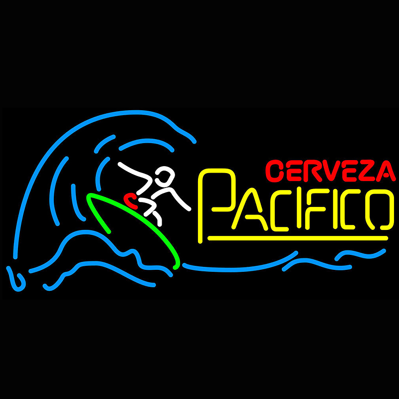 New Cerveza Pacifico Surfing Neon Light Sign 17/"x14/" Lamp Beer Bar Glass Decor
