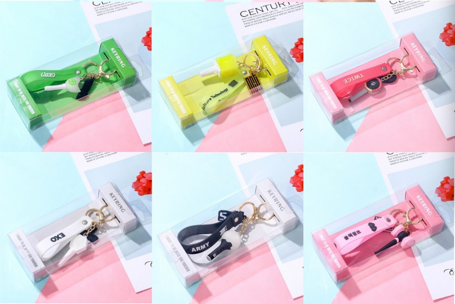 

10pcs/lot free shipping bts/blackpink/nect/exo/got7/twice keychain/pendent