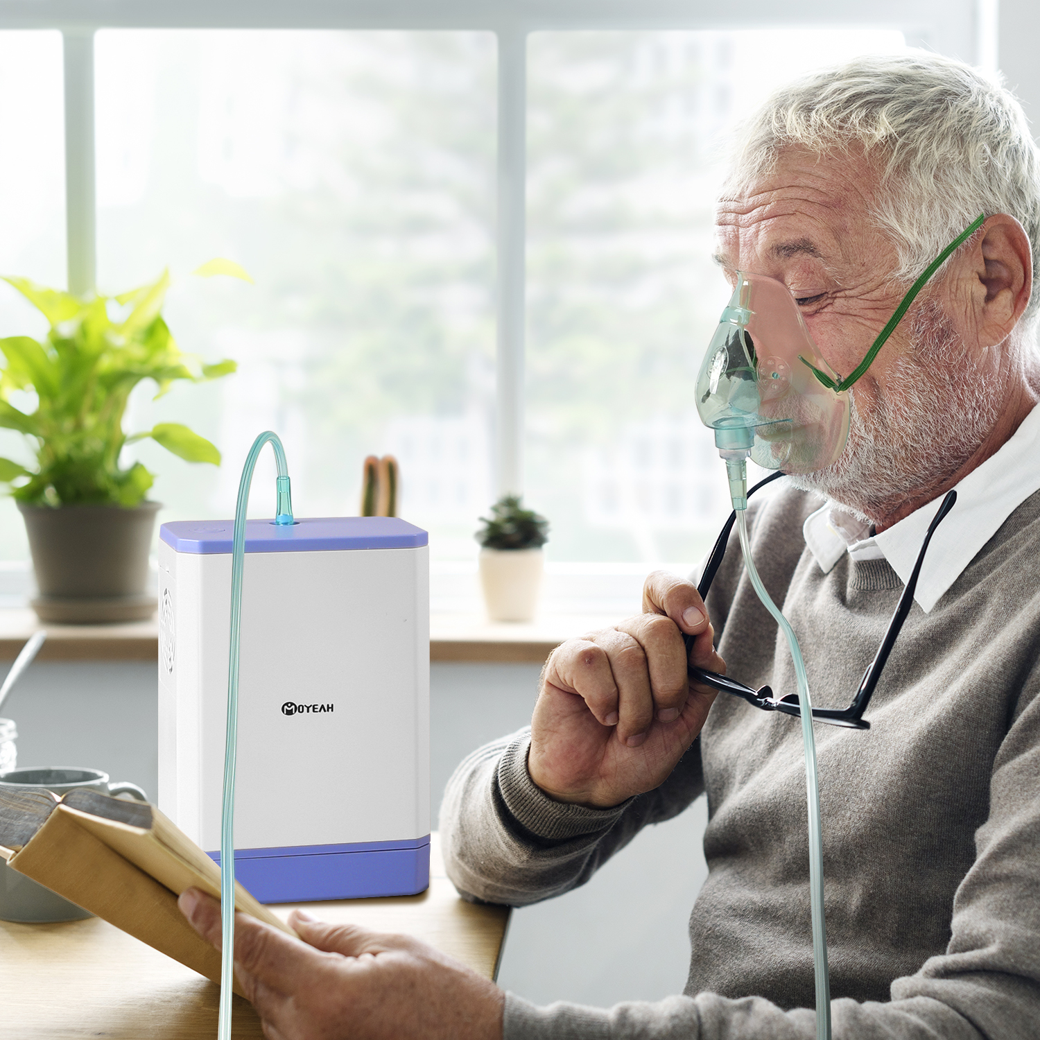 3L/Min Portable Home Oxygen Generator Medical Machine Li Battery oxygen Concentrator With Nasal Cannula Car Travel Air Purifier-image-708711891