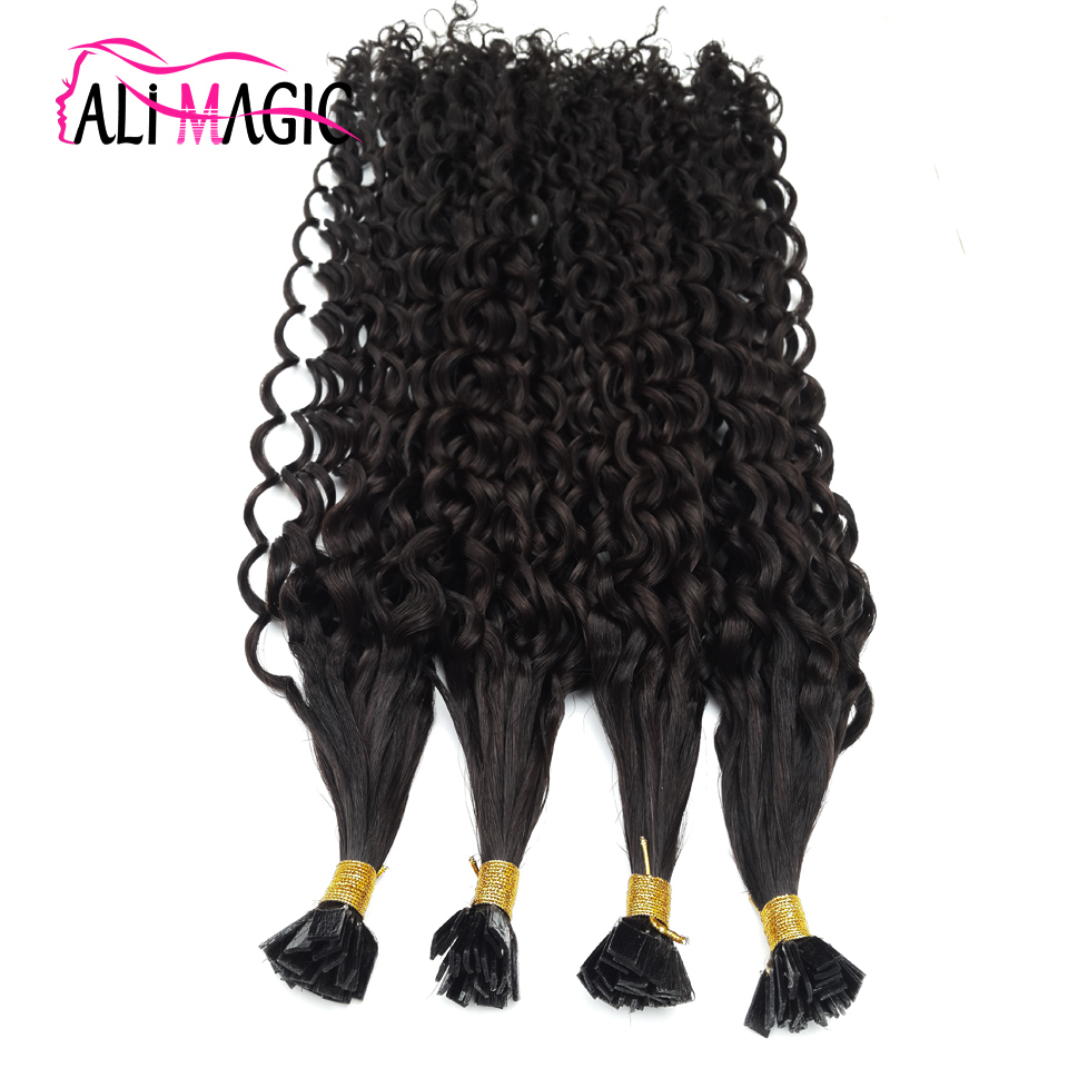 

12-"-26" 1g 100g U Nail Tip Curly Hair Extension Indian Virgin Keratin Hair Pre-bonded Hair Extensions Natural Black Brown Blonde Color