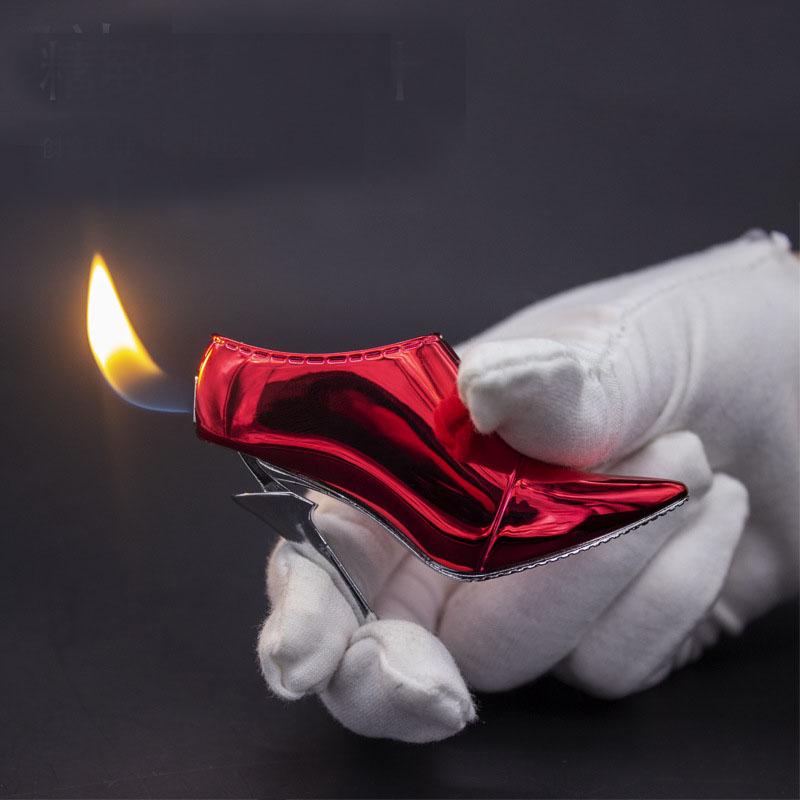 

Creative Fashion High Heels Lighter Open Fire Exotic Shoes Gas Inflatable Mini Lighter NIce
