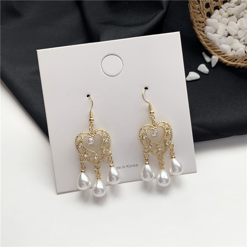 

Dangle & Chandelier 2021 Fashion Golden Drop Earrings For Women Silver Ear Pearl Wholesale Jewelry