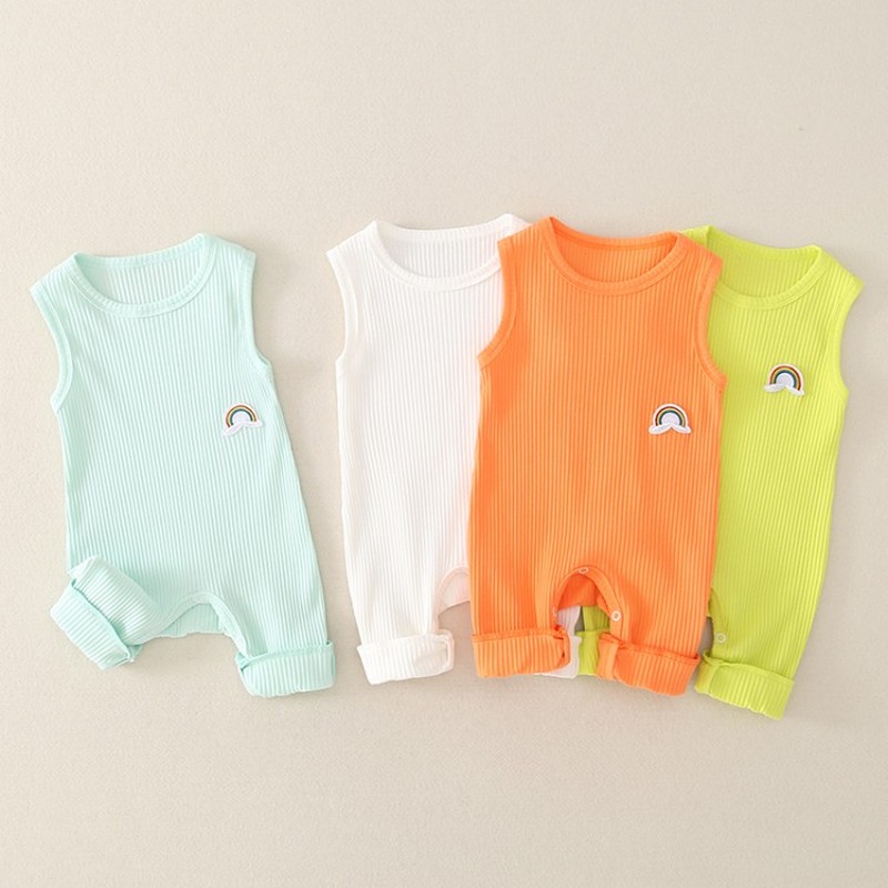 

Babys Jumpsuits Cotton Newborn Baby Boy Girl Romper Jumpsuit Clothes Harem Pants Sleeveless Rompers Sunsuit Outfits Clothes, Sky blue