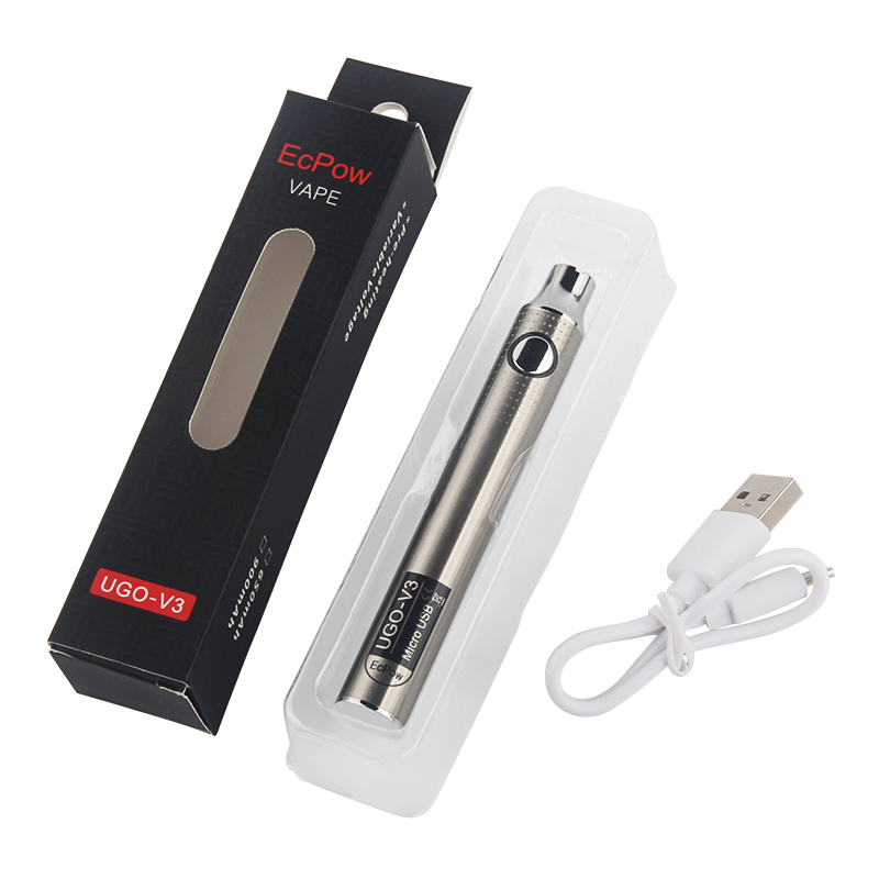 

100% Original UGO V3 + USB Charger kit Electronic Cigarette 510 Vape Battery Preaheat Adjustable Voltage Mod fit oil atomizer, Multi