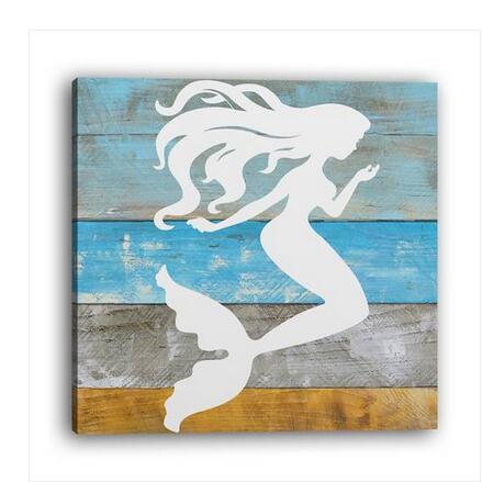 

hot Sales!!! Wholesales Free shipping 1 PC Frame Modern Style Abstract Mermaid Lnkjet Printing