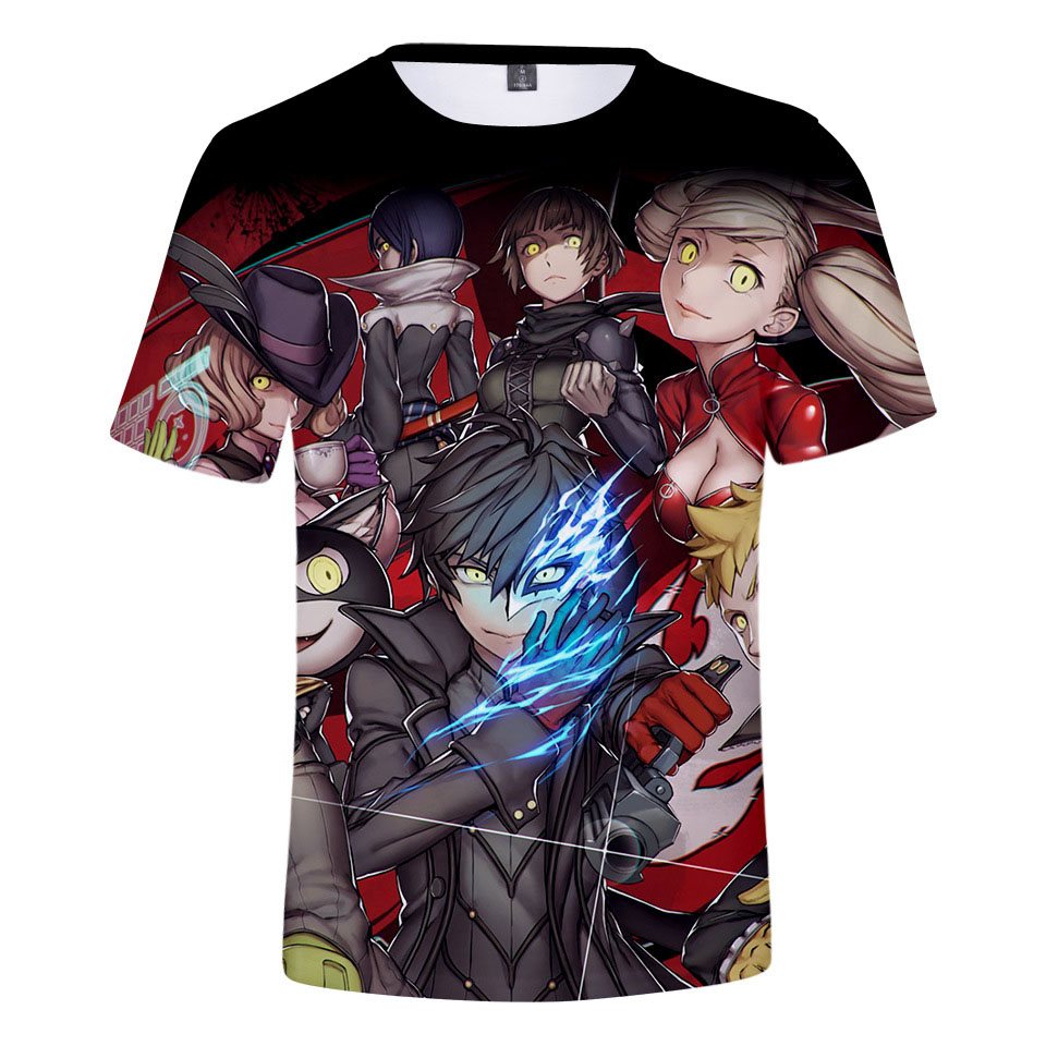 Persona5 All Group Summer T-Shirt Short Sleeve Causal Top Unisex Top Tee