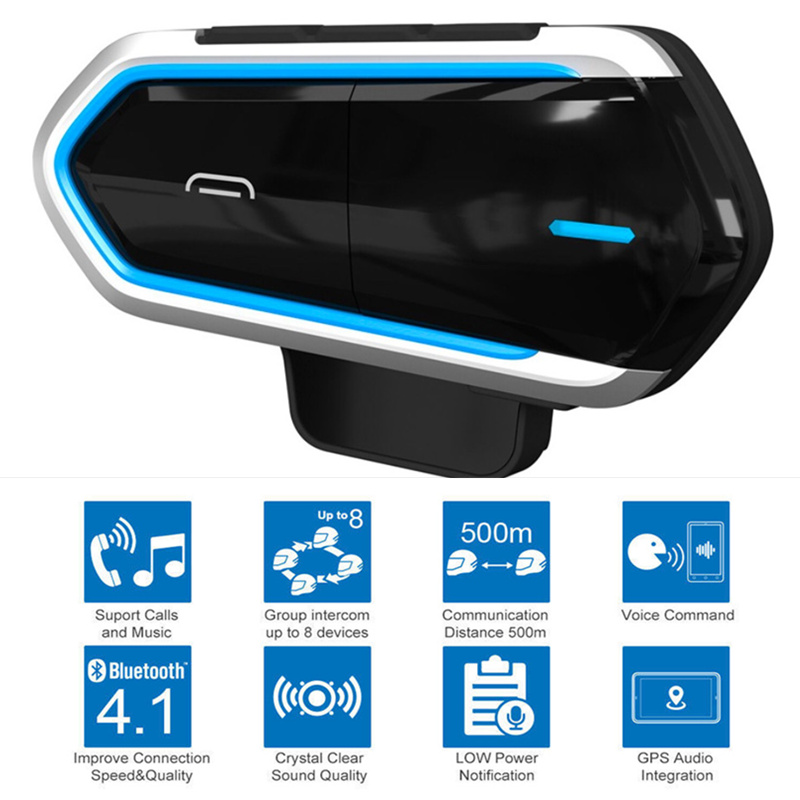 

Motorcycle Helmet Wireless Bluetooth Headsets Riding Handsfree FM Radio Stereo MP3 Easy Operation Waterproof LongStand, As pic