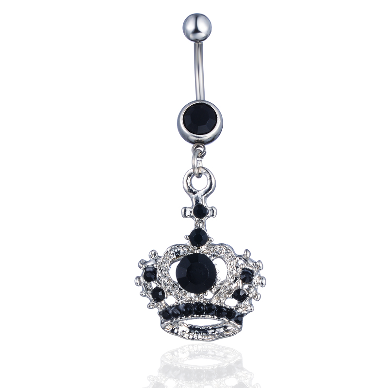 

D0148-1 ( 4 colors ) colors style belly ring Crown style piercing jewelry Rings Body Piercing Jewelry Dangle Accessories Fashion Charm 10PCS