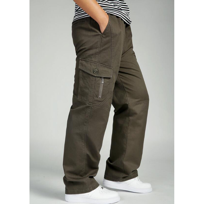 

Men Thicken Pants Autumn Winter Casual Loose Overall Overalls Cotton High Waist Cargo Pants Mans Trousers, 03