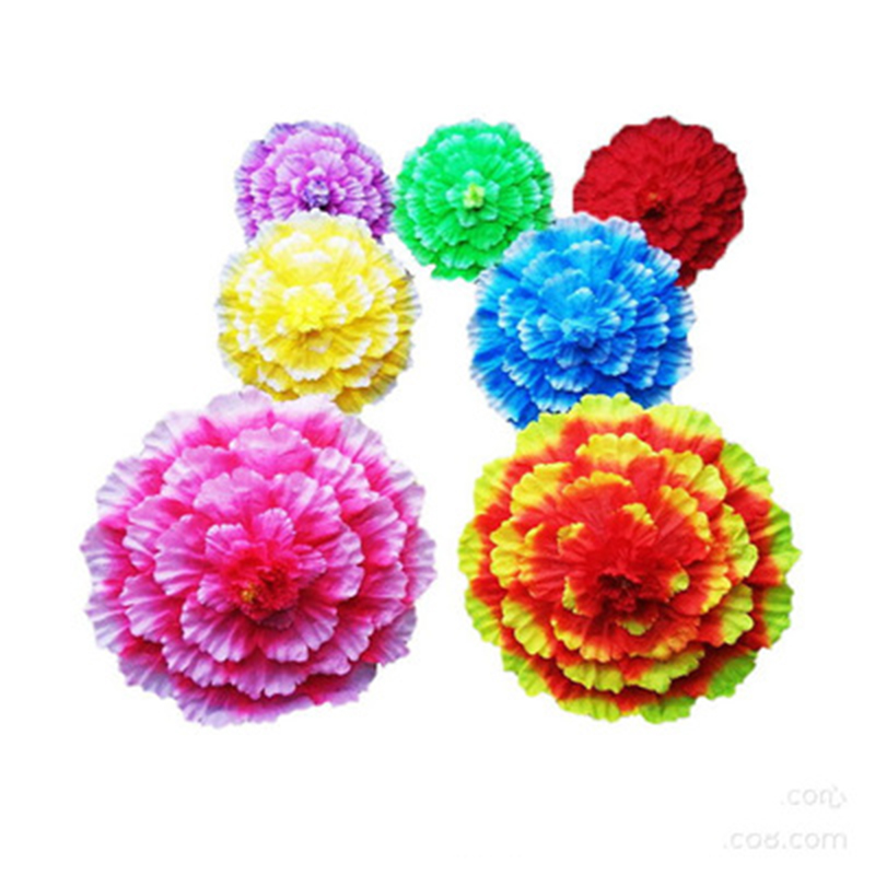 

FEECOLOR 1pcs Spanish Dancing peony umbrella double-sided large Flower petals group Belly Dance performance prop stage supplies, Red
