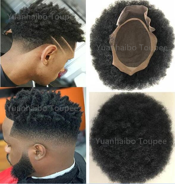 

Afro Curl Indian Virgin Human Hair Toupee Mens Wig Hairpiece for Black Men Fast Express Delivery