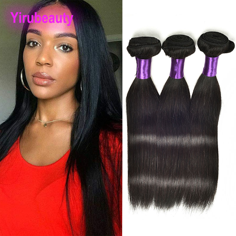 

Peruvian Raw Human Hair Bundles Silky Straight Natural Color 10-30inch Straight Virgin Hair Extensions Wefts 3 Bundles Yiruhair Three Pieces