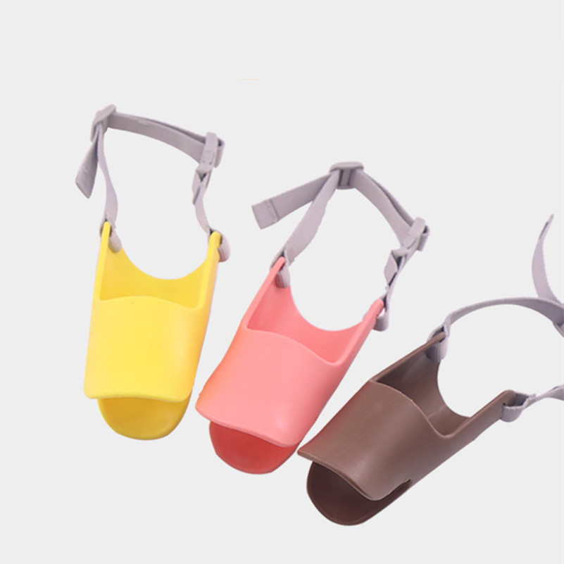 

Wholesale Dog mouth muzzle pet supplies silicone adjustable Avoid dog bites solf comfortable Stop barking device solid color hot sell 0140