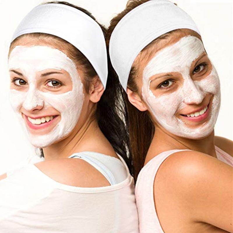 

1pcs Travel Portable Self-Adhesive Spa Make-Up Headband Stretch Yoga Sport Shower Headband Easy Clean Soft Towel Hair Band, Black