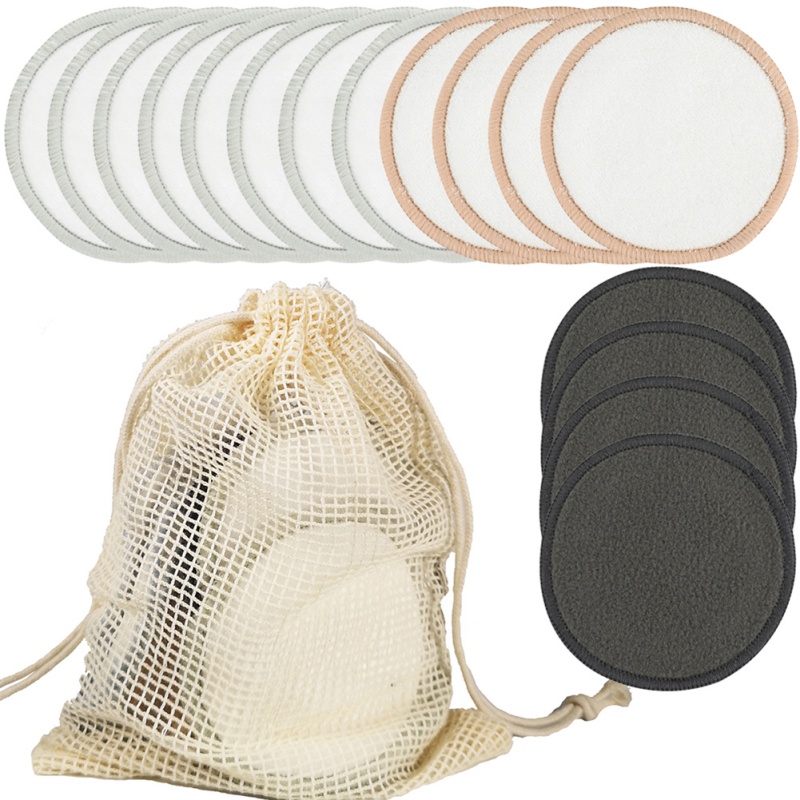SNIIA Limpiador De Algod/ón Lavable 16pcs Discos Limpiadores Limpiador De Tamp/ón De Algod/ón De Bamb/ú Lavable Limpiador Reutilizable Algod/ón para Limpiar Cara De Limpieza con Bolsa De Lavado