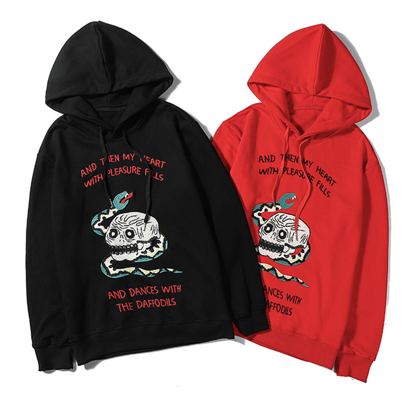 

Famous Sweatshirts Fashion Hip Hop Print High Quality Men Women Hoodies Couples Hoodies Long Sleeve Black Red