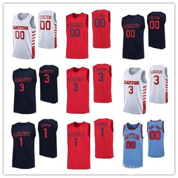 

Mens Dayton Flyers Basketball Jersey 1 Obi Toppin 3 Trey Landers 2 Ibi Watson 40 Johnson 0 Rodney Chatman NCAA Custom Any Name Stitched, Colour 2
